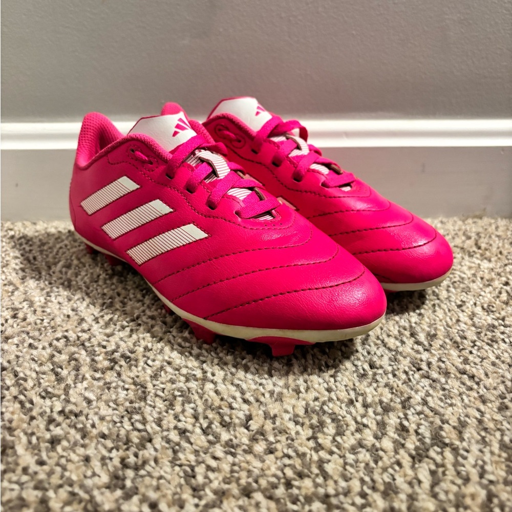 Girls Adidas Goletto Soccer Cleats Shoe Pink White Size 2